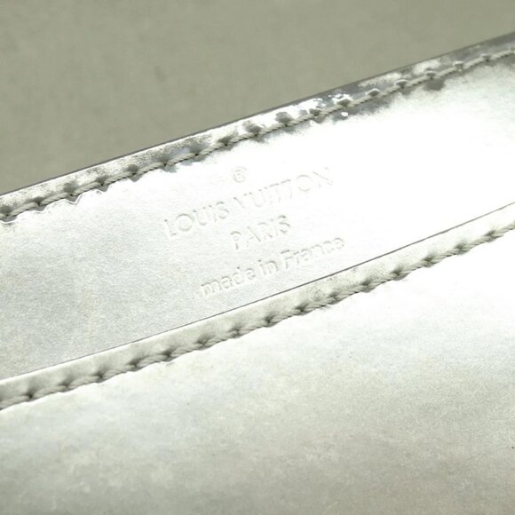 LOUIS VUITTON Vernis Pochette Louise PM Clutch Bag Silver LV Auth - Picture 14 of 16